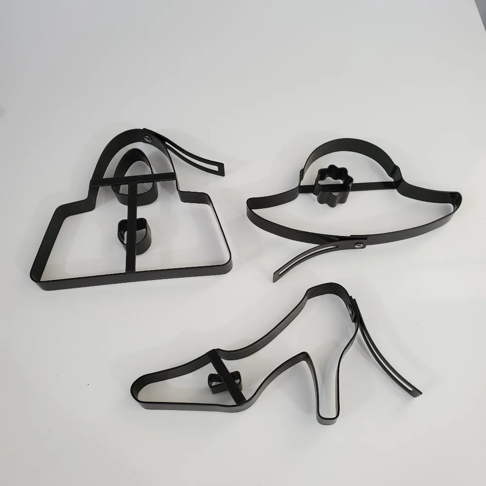 Williams Sonoma Fashion Plate Pancake Mold Set Handbag Shoe Hat Shapes